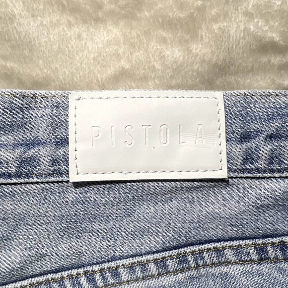 Pistola Presley HIGH-RISE Distressed Straight Leg Jeans Womens Size 30 crop - Picture 7 of 11